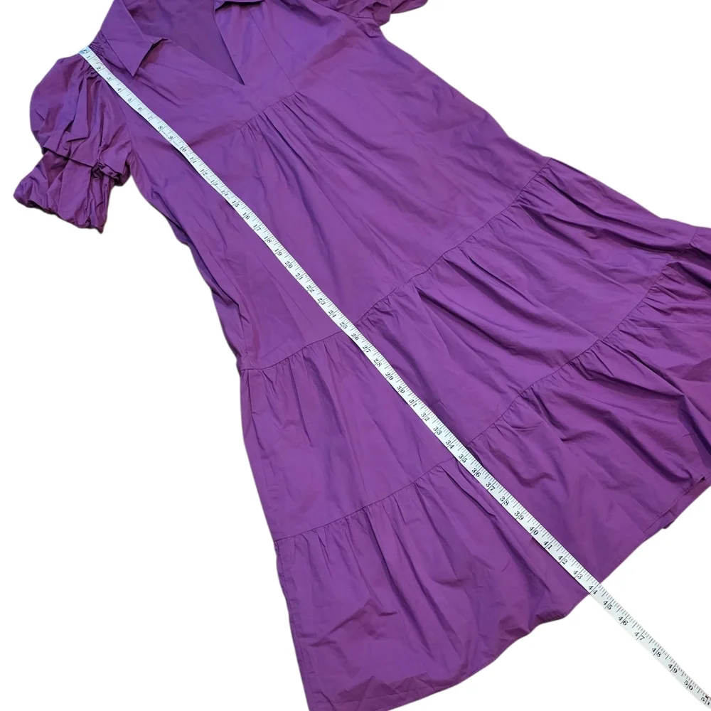 ENGLISH FACTORY TIERED‎ PUFF SLEEVE DRESS PURPLE M - Picture 7 of 15